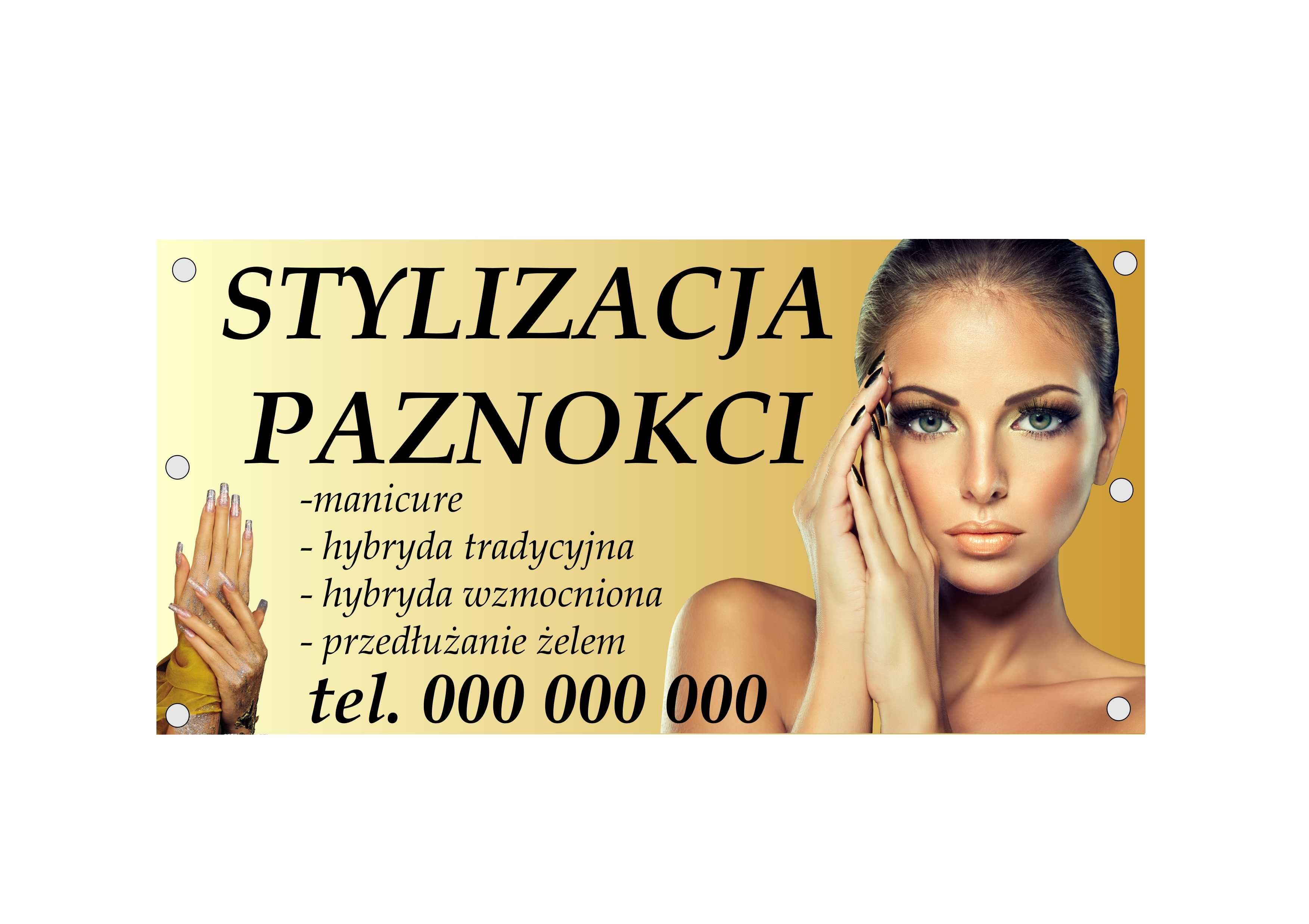 Baner reklamowy firmowy stylizacja paznokci paznokcie Ciechanów