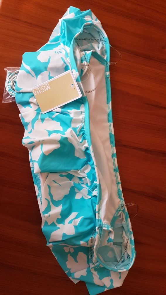 Michael Kors Turquoise góra od bikini z falbanką
Przypinane ramiączka