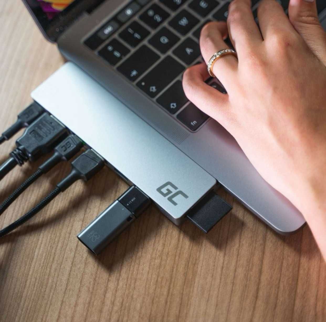 NOWY !! GreenCell HUB USB-C Apple MacBook 13-15" AK75 Connect60