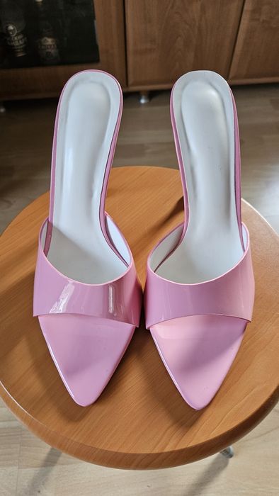 Sexy klapki na szpilce nr 40 różowe - nowe