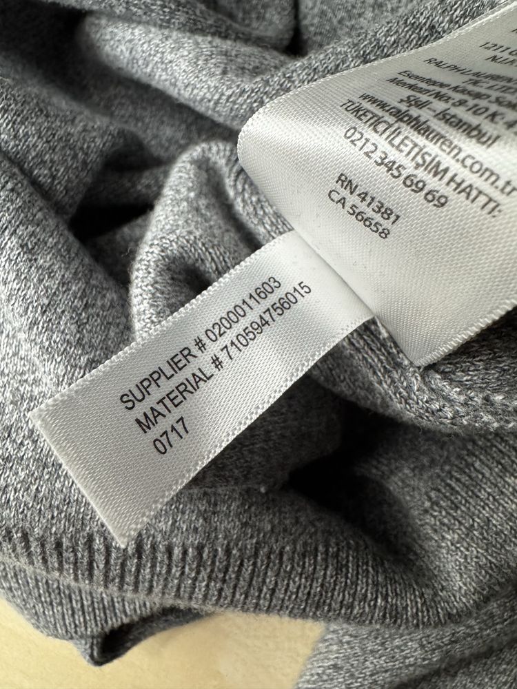 Polo Ralph Lauren szary bawełniany sweter L
