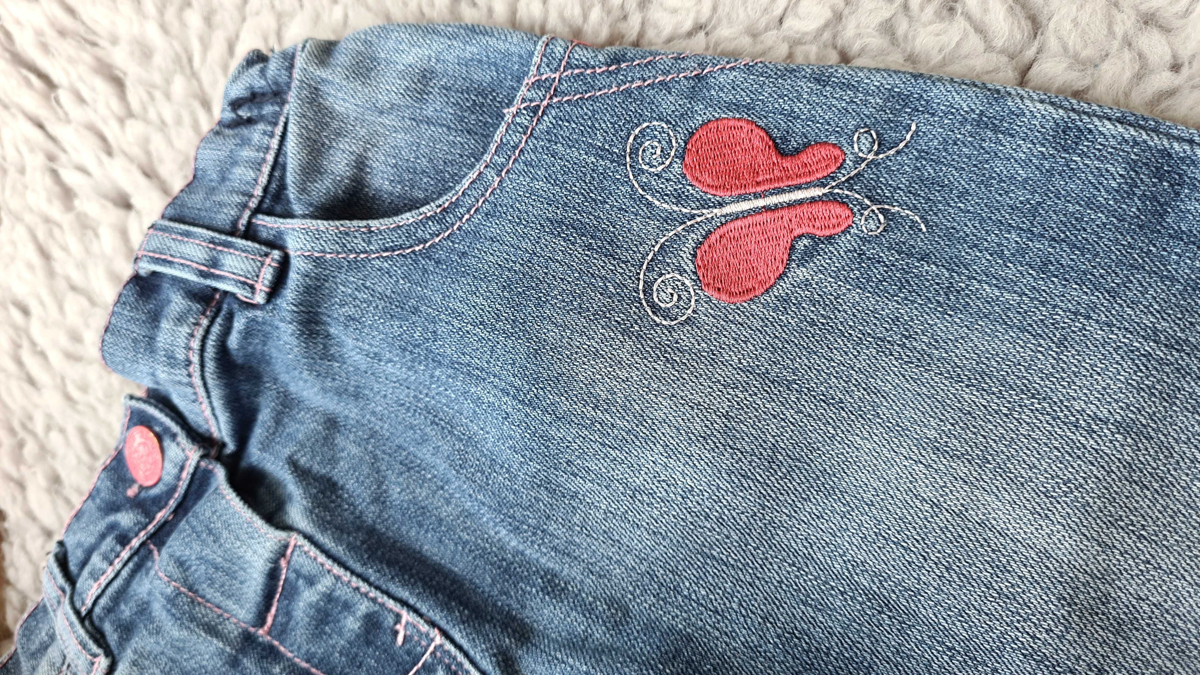 Spodnie 2 sztuki jeansy hafty roz 2 - 3 lata