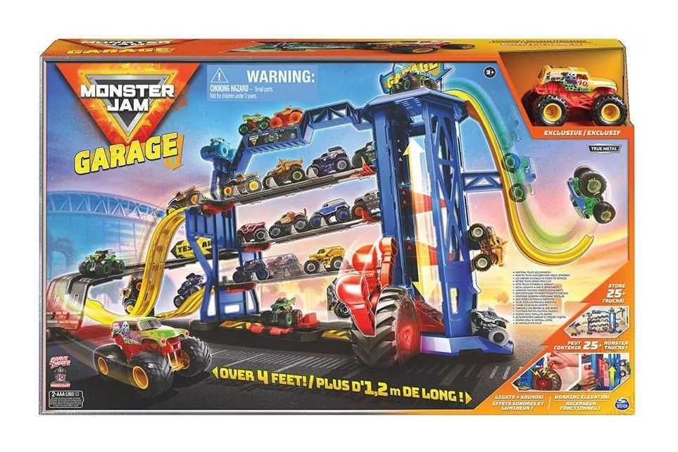 Duży zestaw Monster Jam Garage ! Garaż z torem + autko