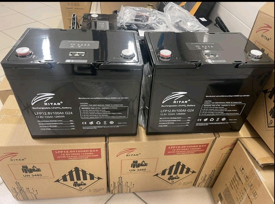 LiFePO4 Акумулятор 100Ah 12V RITAR BLUETOOTH (1.28 kWh)