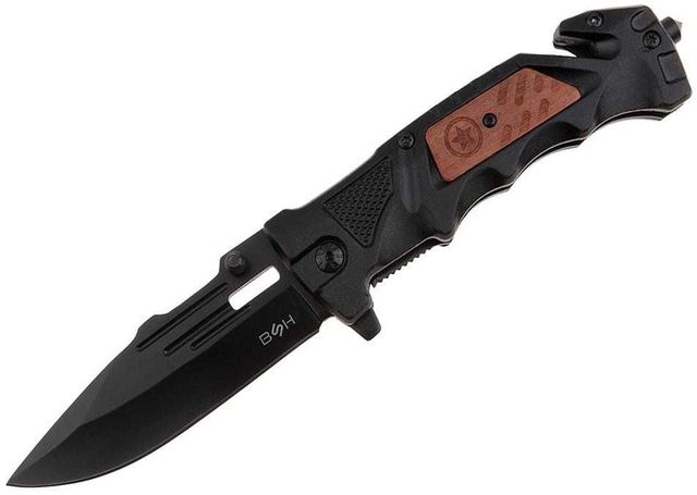 BSH Sprężynowy nóż ratowniczy survival do cięcia pasów N-389B WE knife