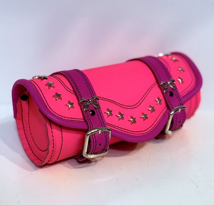 piórnik Rolka narzędziowa skórzana różowa