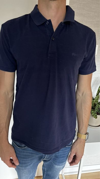 Lacoste koszulka Polo granatowa modna wygodna