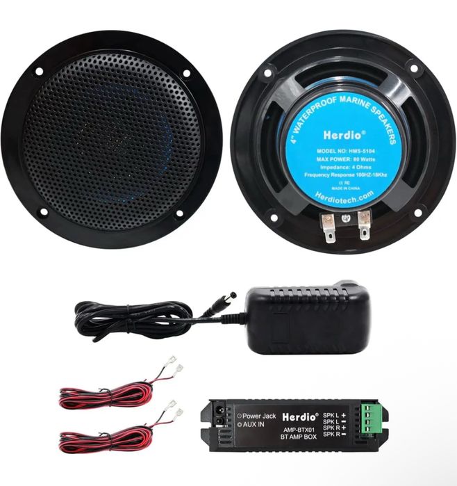 2 шт. Комплект динаміків Herdio 4" Waterproof Speaker HMS-5104 160 Вт