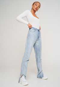 Новые джинсы разрезы талия клёш ровные с м 36 38 Zara missguided