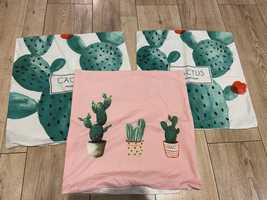 Zestaw  3 poszewek dekoracyjnych kaktusy rozmiar 40x40