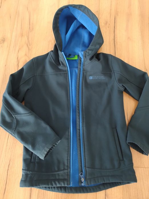 Jesienna Granatowa kurtka 128 Mountain Warehouse z kapturem Softshell