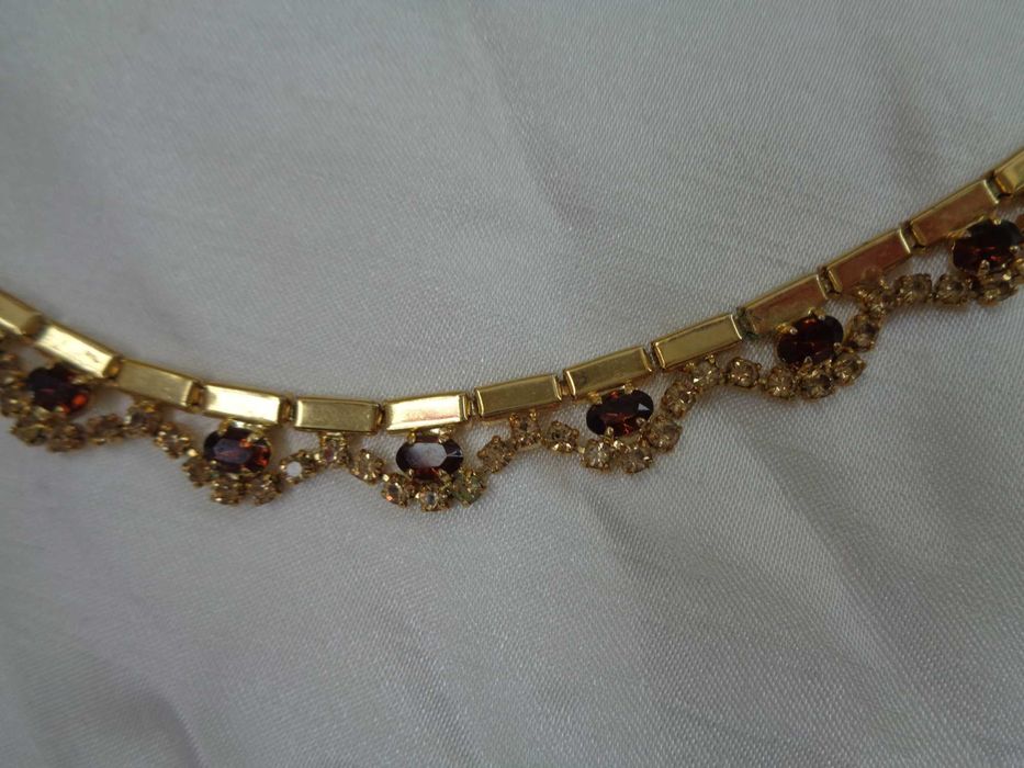 весільне кол'є позолота Сваровськи 47см