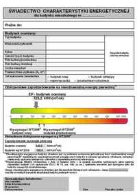 Świadectwo Charakterystyki energetycznej .Kierownik budowy - Nadzór