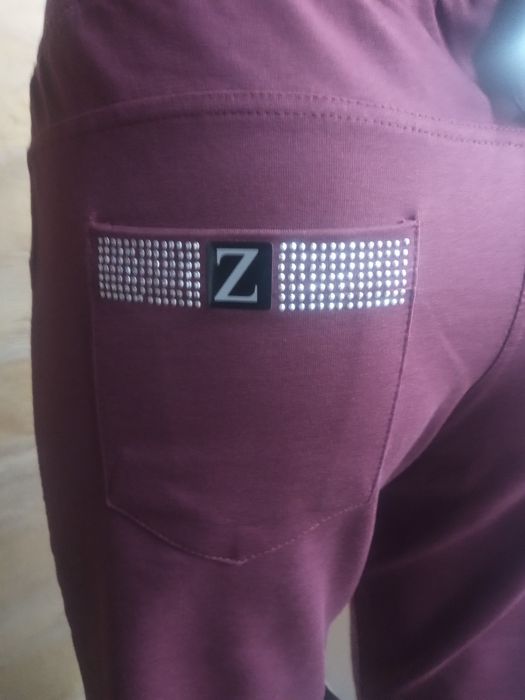 Spodnie bawełna Zentex wyprzedaż Xl bordo
