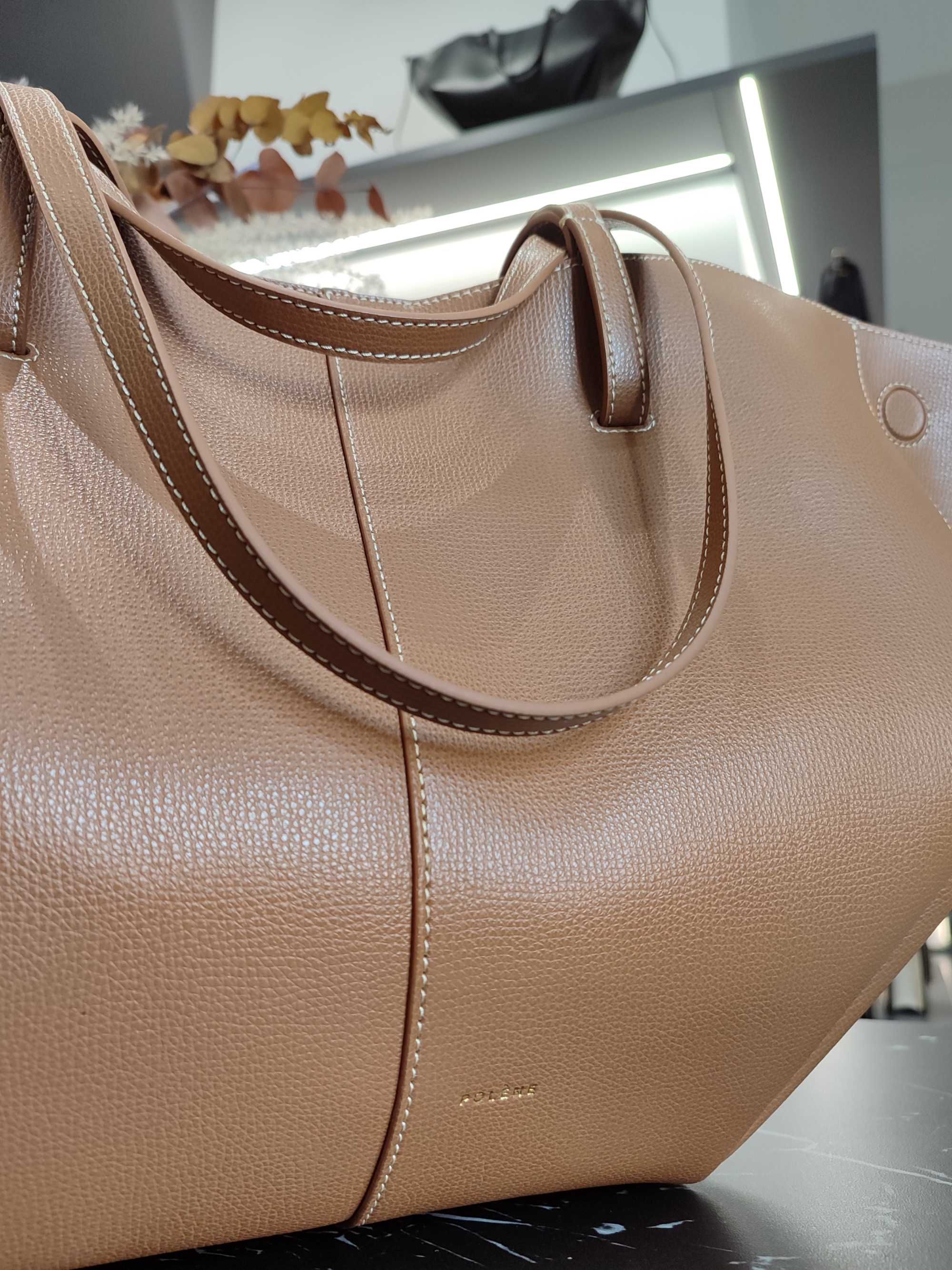 Сумка Polene Cyme Large Edition Textured Camel