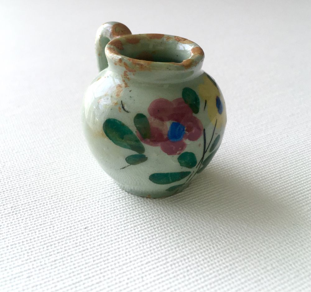 Stary ceramiczny dzbanuszek miniatura dla lalek ITALY