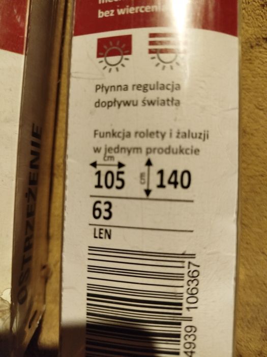 Dwe nowe rolety biale, dzień noc