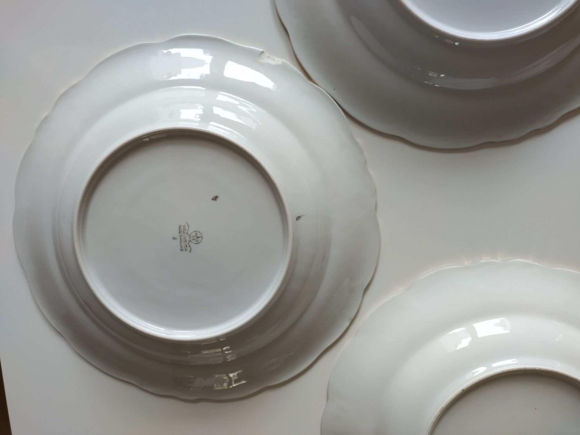 Tłoczona porcelana Wałbrzych głębokie talerze obiadowe 5 sztuk