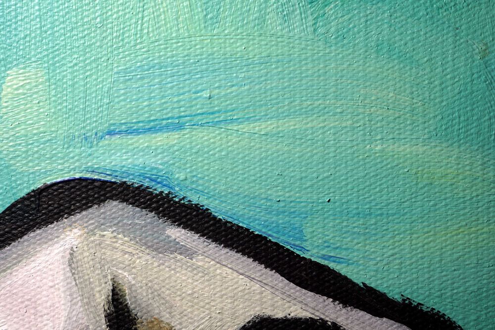 Duży obraz olejny 80x100 oryginalny ręcznie malowany abstrakcja Stach