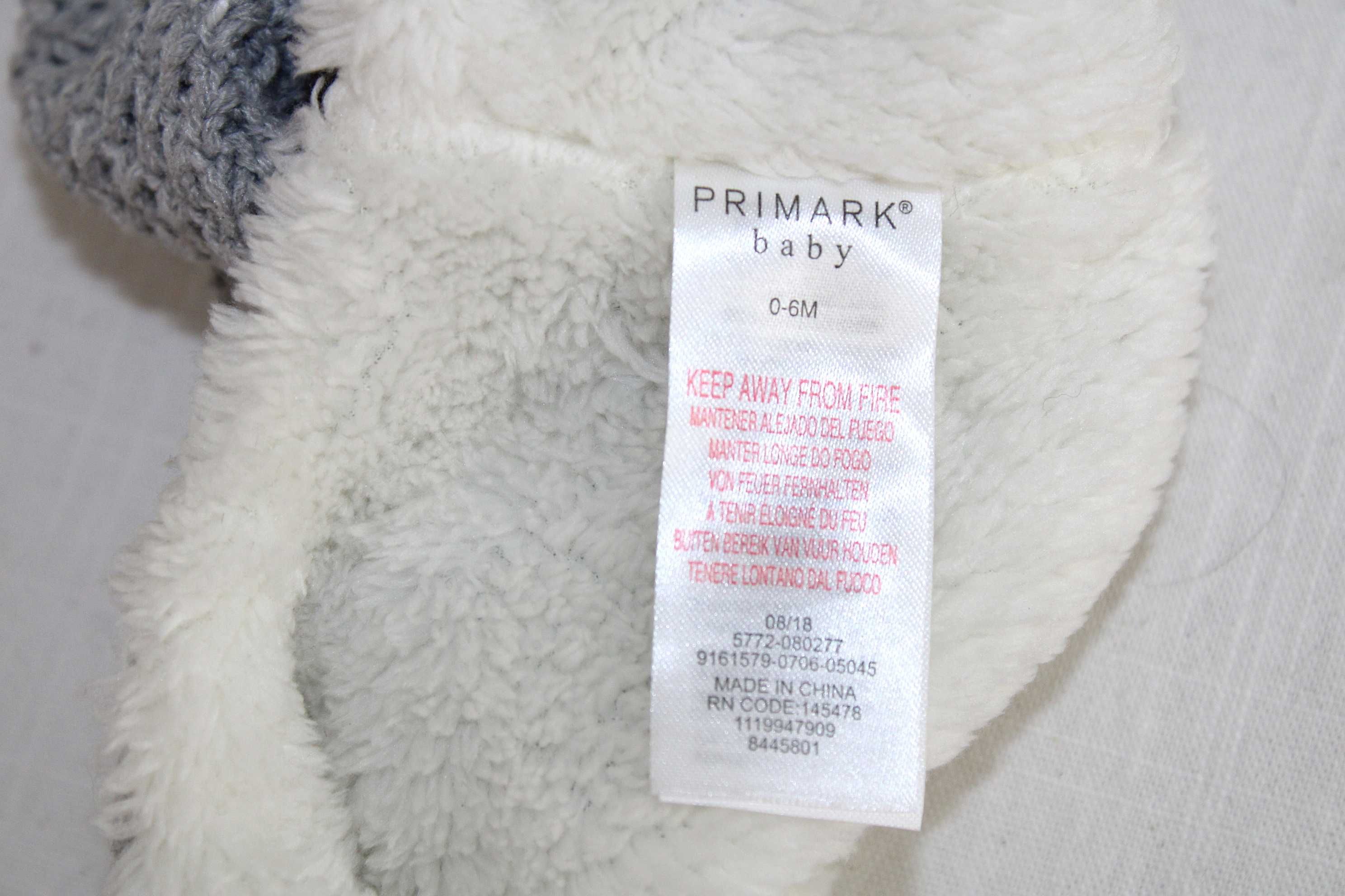 e2 PRIMARK Ciepła Dziecięca Zimowa Czapka Uszatka 0-6 msc