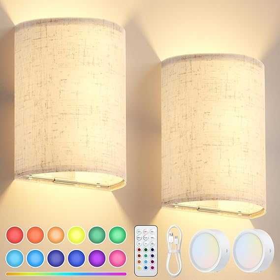 Shuniu Lampa Ścienna RGB 2 el, USB, Pilot Zdalnego Sterowania,