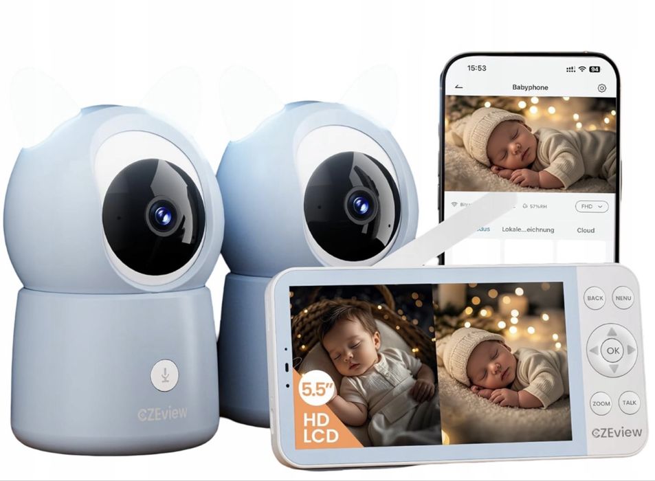 Niania elektroniczna CZEVIEW BM6 2 kamery monitoring video zestaw