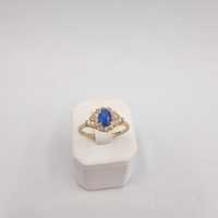 Złoty pierścionek z niebieskim oczkiem 2.08G 585 R13
