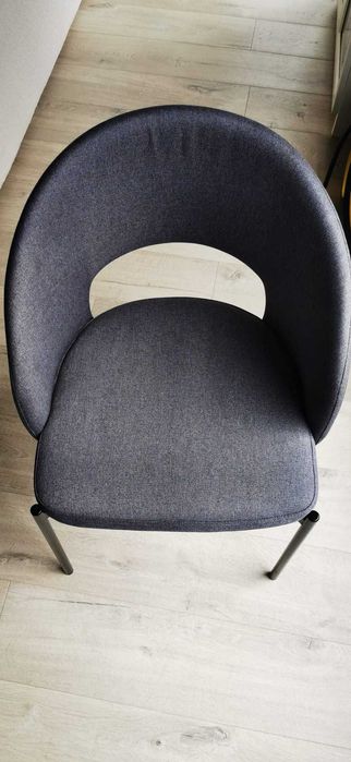 Krzesła do jadalni, szare tapicerowane - 2szt.