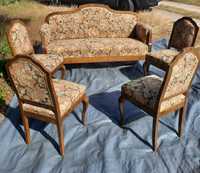 Komplet Ludwikowski 4 krzesła i sofa