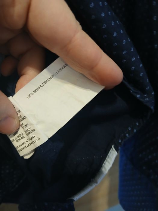 Męska granatowa elegancka koszula w łezki carry xxl stan idealny