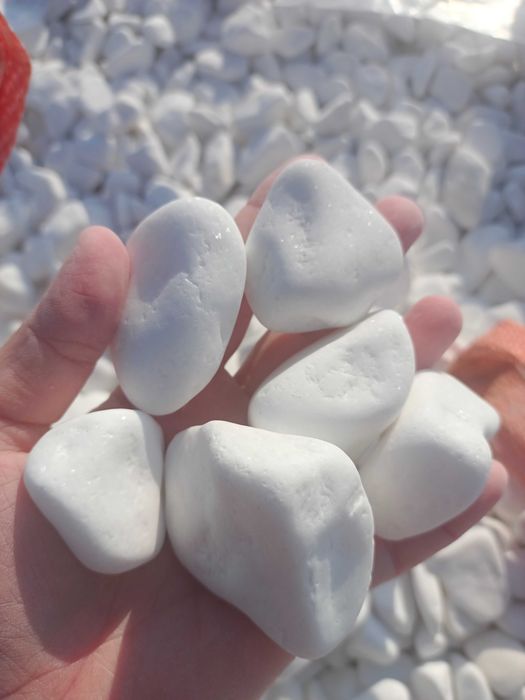 Kamień otoczak grecki THASSOS Premium biały 1-3, 3-6 cm 25kg