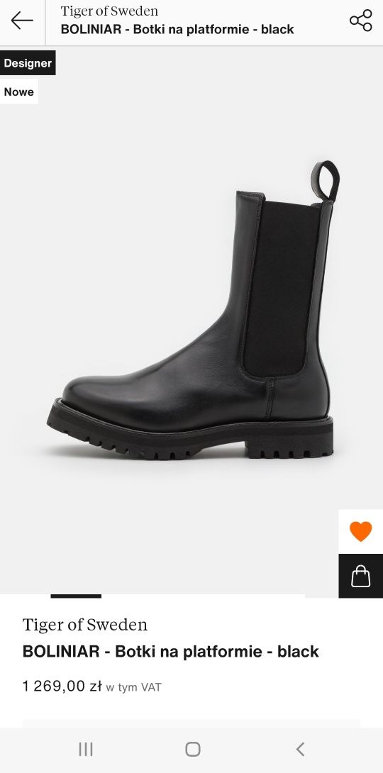 Buty botki  na  platformie  Tiger Of Sweden  36 wkł  23,50