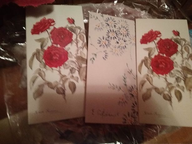 цветы 3 чистые открытки британия набором красный крест