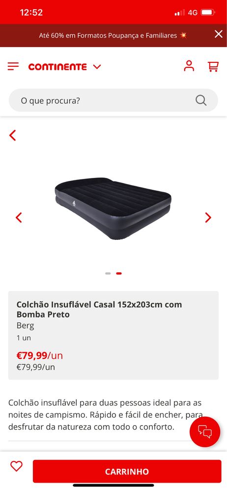Colchao insuflavel casal