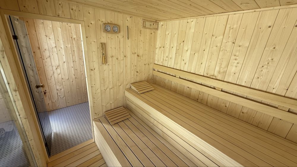 Sauna zewnętrzna ogrodowa.