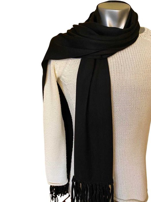 Довга класична шаль 100% віскоза Jago з  бахромою. 50*220см