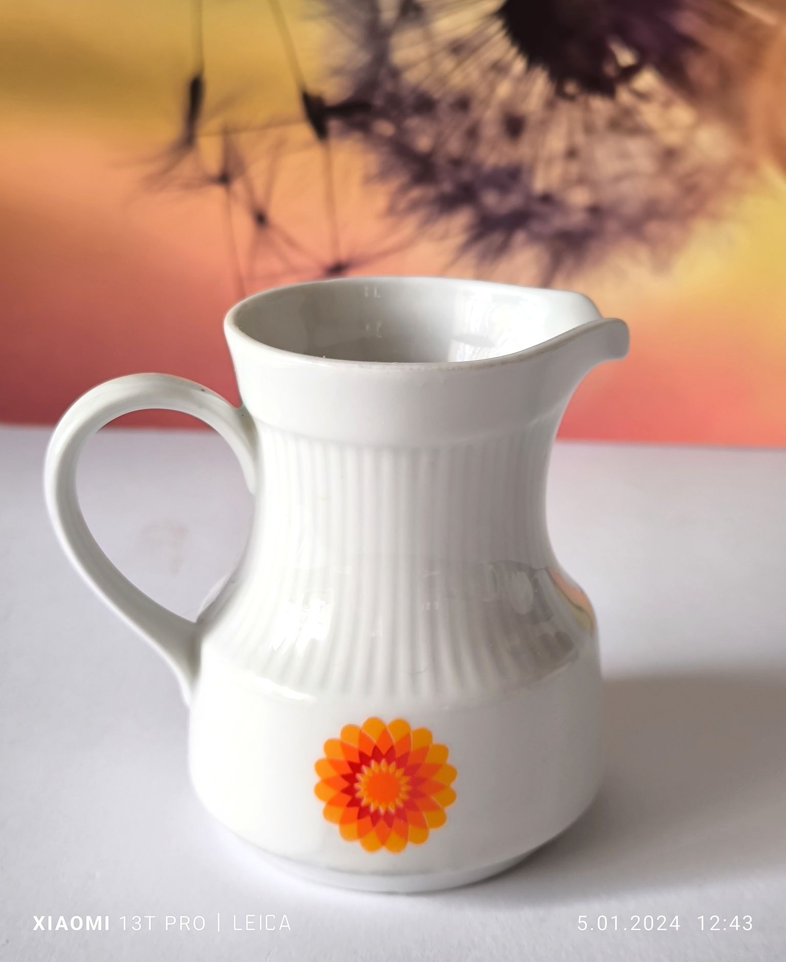 Imbryk czajniczek Bogucice + mlecznik gratis piękna stara porcelana