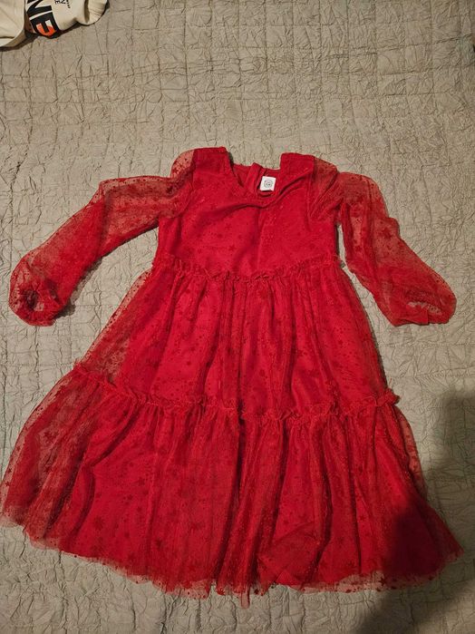 Sukienka świąteczna Cool club 122+pantofle 29