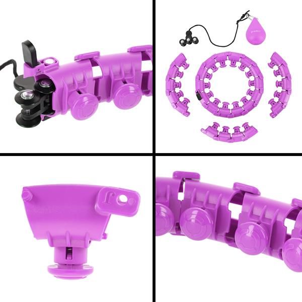 hhw12 plus size hula hop violet z wypustkami i obciążnikiem hms