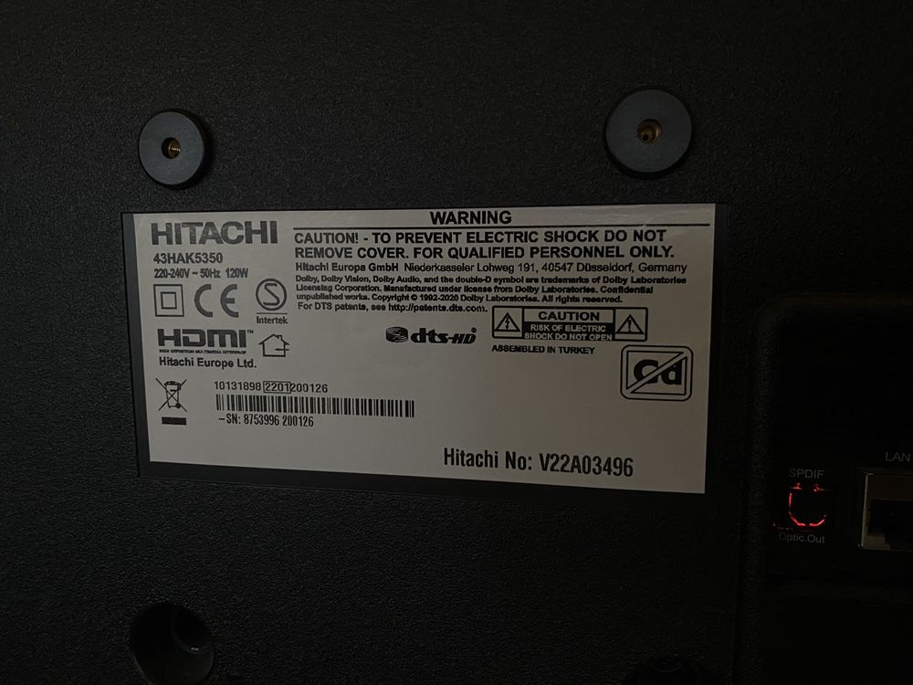 Телевізор Hitachi 43HAK5350. 4К