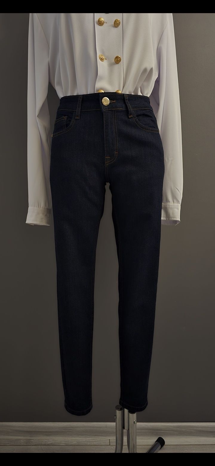 Jeansy spodnie skinny cygaretki Z wysokim stanem Elisabetta Franchi ro