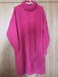 Sweter sweterkowa sukienka z golfem fuksja  L/XL oversize warkocze
