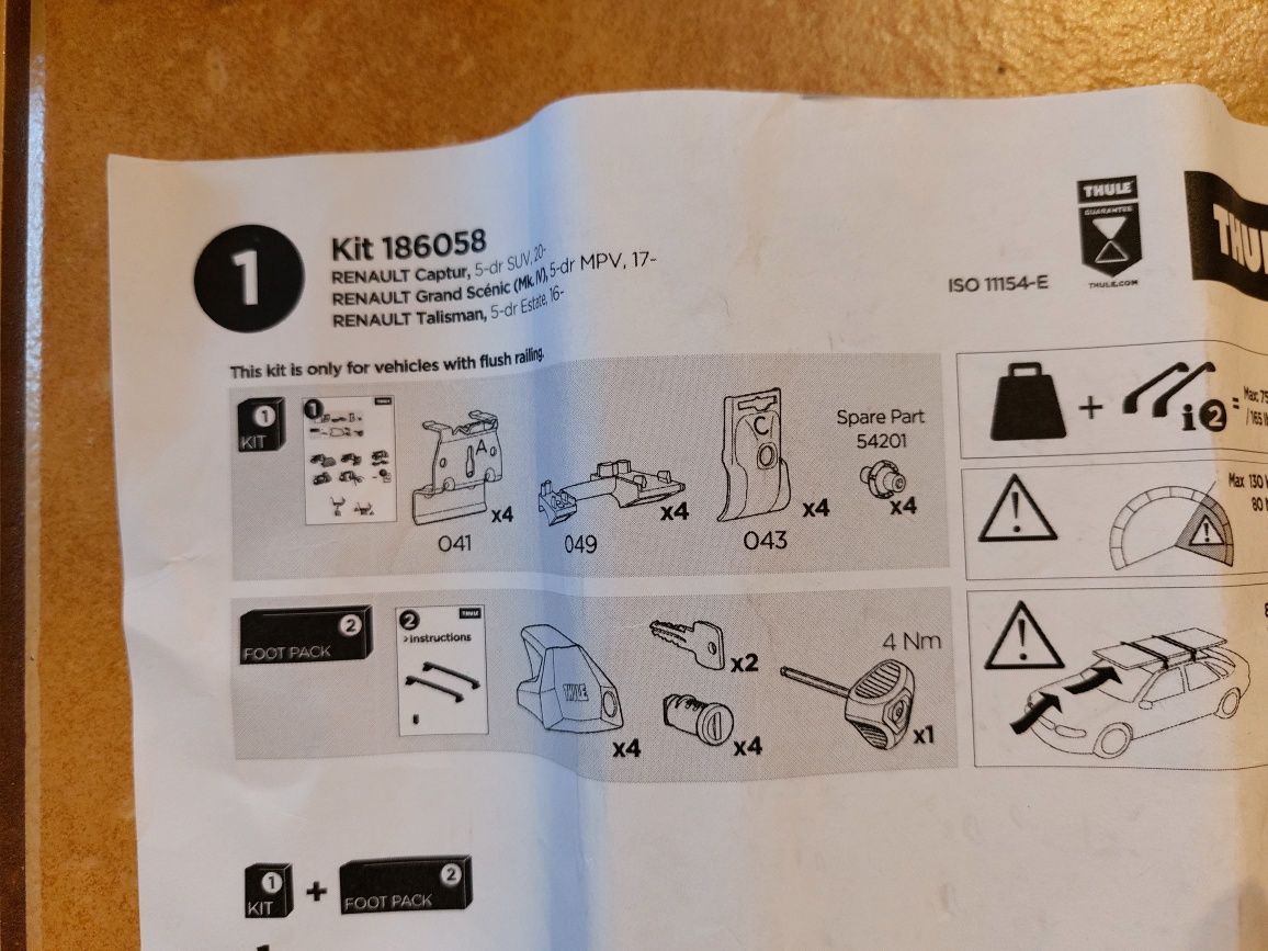 186058 kit Thule do Renault Talisman, Scenic, Captur