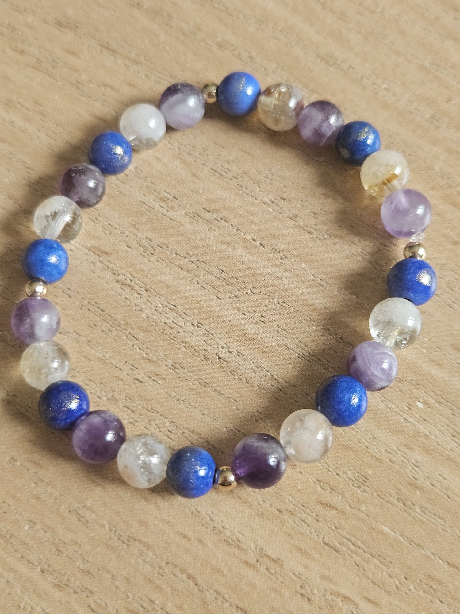 Bransoletka ametyst cytryn lapis lazuli
