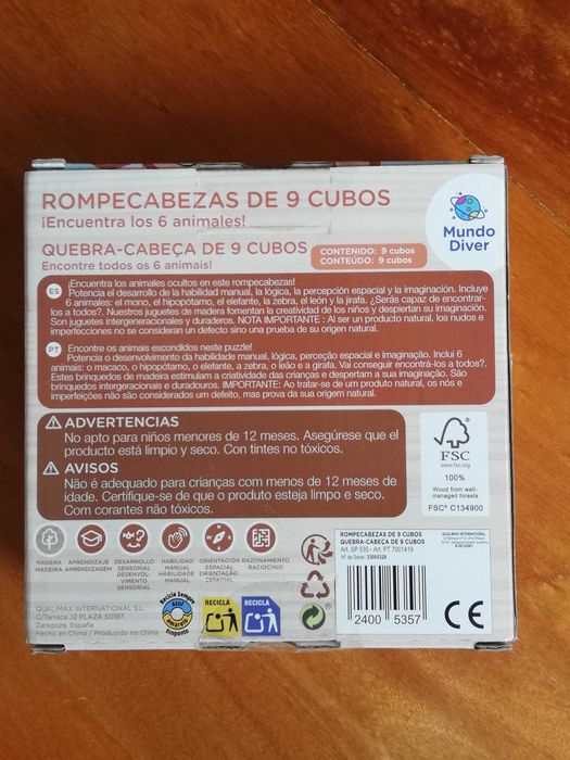 Brinquedo - Quebra-cabeças 9 cubos