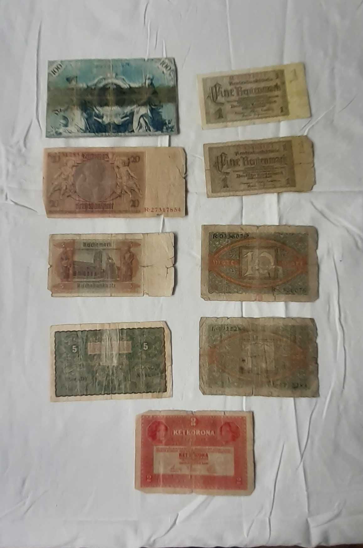 Stare banknoty przedwojenne 9 sztuk