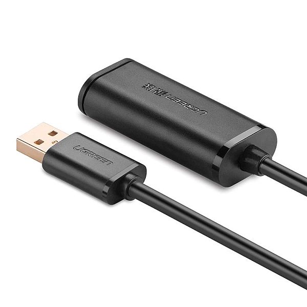 Ugreen kabel aktywny przedłużacz USB 2.0/480 Mbps 5 m czarny (US121, 1
