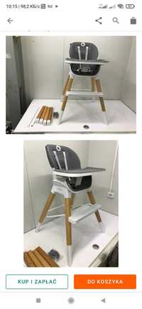 Funkcjonalne krzesełko do karmienia 4w1