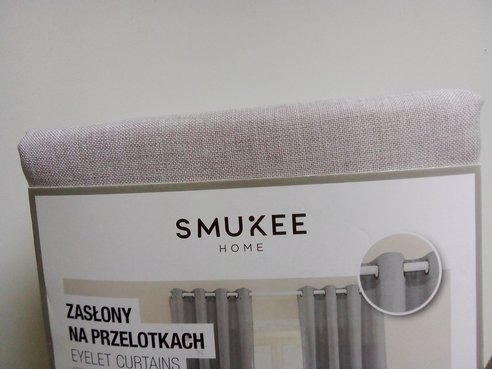 4 zasłony boho na przelotkach SMUKEE kolor beżowy materiał jak len