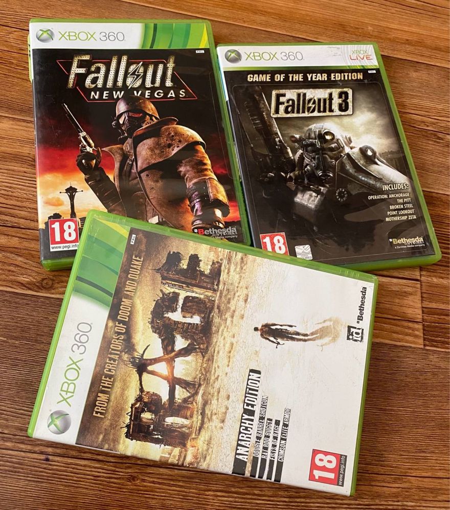 Xbox 360: FEAR, Witcher 2, GTA5, San Andreas, Fable, Saboteur, Fallout